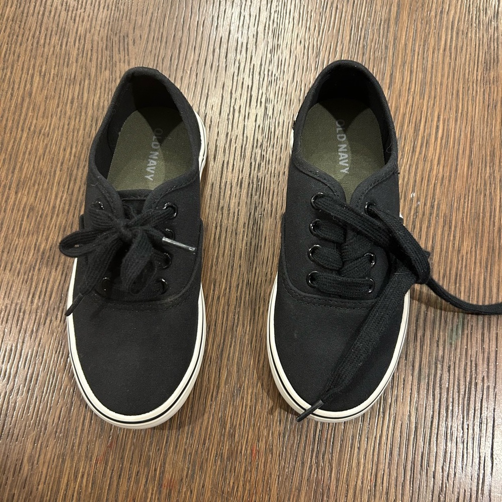 Old Navy kid’s Black Canvas Sneakers with White Sole